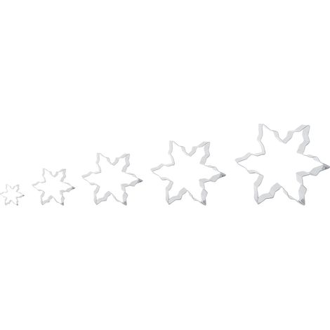 Emporte-pièce Noël - Emporte-pièce Acier Inoxydable Forme Flocon - Pour Biscuits Gâteaux et Pâtisseries - Lot de 5 Diamètres (1/5)