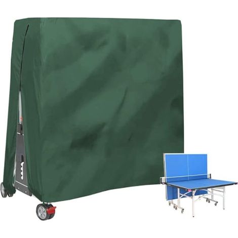 Funda impermeable y antipolvo para mesa de ping-pong de exterior, 165x70x185cm, verde