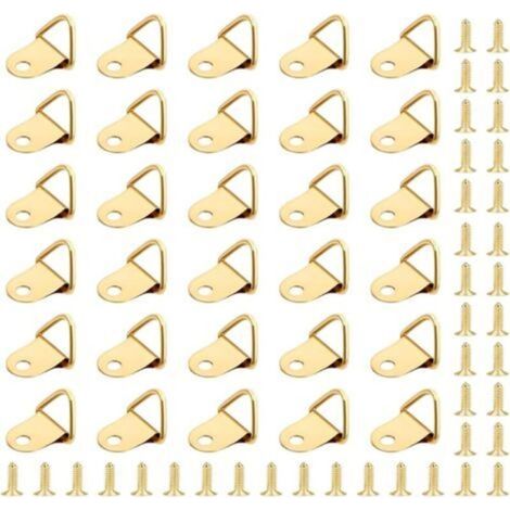 50 Pièces Crochet pour Cadre,Attache Tableau,Photo Anneaux Triangulaires Cadre,Support Murale Cintre avec 50 Pièces Vis Utilisé pour les Cadres Photo, Suspension de Décorations de Meubles (1/5)