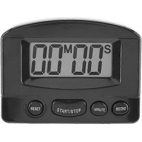 Minuteur de cuisine numérique LCD avec compte à rebours - Réveil électronique de cuisine noir élégant pour la pâtisserie et la préparation des aliments (1/4)