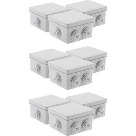 Lot 3 Boîtes étanche carrée 80x80x40 IP 55, Polystyrène, Gris (Lot de 3) (1/5)