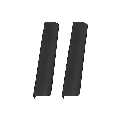 Lot de 2 poignées de tiroir invisibles, poignées cachées, longues poignées de meuble de cuisine, poignées de tiroir en alliage d'aluminium, poignées de placard, poignées de penderie (noir, 120 + 150 m (1/4)
