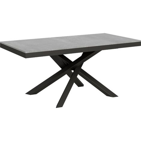 Table extensible gris béton et cadre anthracite 180-284cm Klass (1/5)