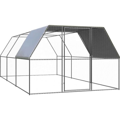 vidaXL Jaula gallinero de exterior de acero galvanizado 3x6x2 m (1/5)
