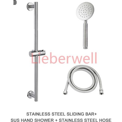 Barre marketde douche en acier inoxydable SUS304, support de pommeau de douche réglable, rond et carré brossé, dernier modèle (1/5)