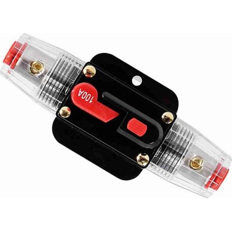 Réinitialiser le porte-fusible, 50 Amp-100Amp étanche 12-24V Disjoncteur Réinitialiser le porte-fusible de bateau Stéréo Inline 100A (1/5)