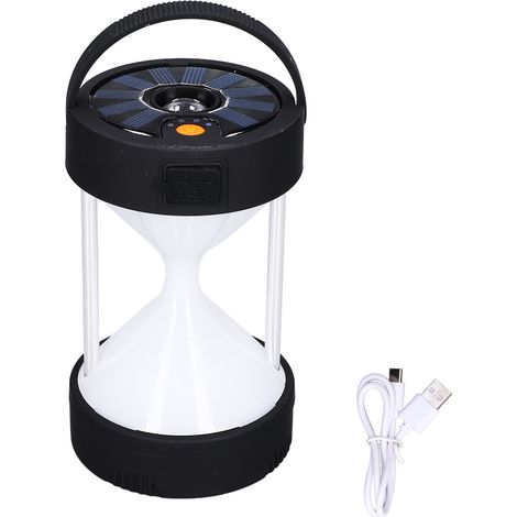 Lampe de camping solaire d'urgence, rechargeable, aimantée, étanche, forme sablier, pour tente et randonnée en extérieur (1/5)