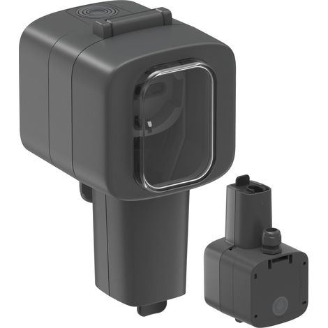 Presa Stagna Oblò da parete da esterno universale P40, Multipresa outdoor IP56, Grigio Scuro