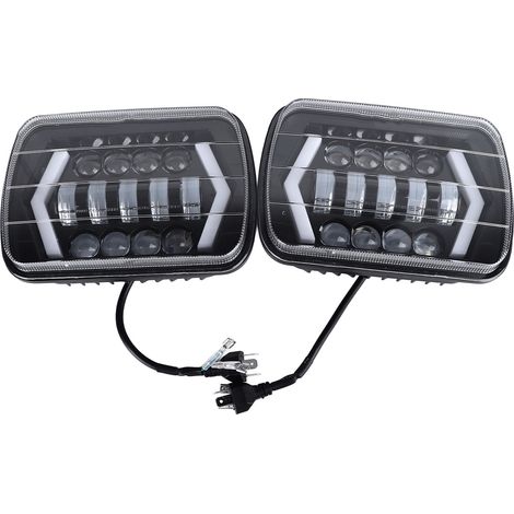 Phare LED 7 pouces, résistant à la norme IP67, Flux lumineux 6000, lampe frontale 6000K avec flèche lumineuse, 9 à 36v, 2 pièces (1/5)