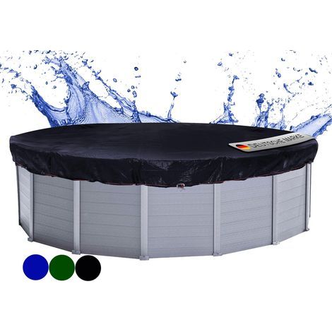 1 Bâche Hiver Ronde 420 Cm Pour Piscine 360 Cm Tissu Polyéthylène 200g Noir Avec Œillets (1/5)