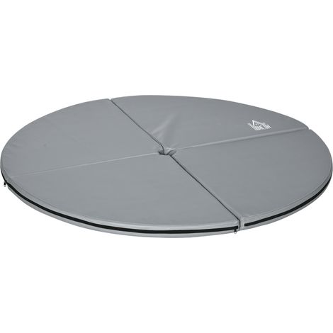 Tapis pole dance rond épaisseur 5 cm protection gymnastique yoga fitness gris clair (1/5)
