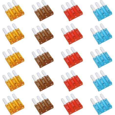 20 Stück (15×14 mm) RV 5A-15 AMP APT ATR Micro 3 Pin Insert Fuse Micro3 Flat Fuse Sortimentspackung für PKW, LKW und Fahrzeugbeleuchtung (1/5)