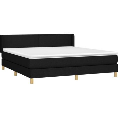 Boxspringbett mit Matratze Schwarz 180x200 cm Stoff vidaXL (1/4)