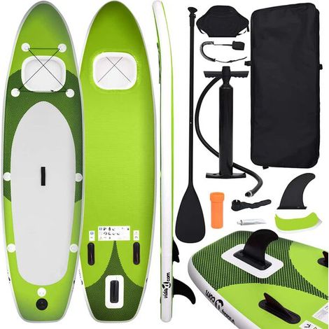 Ensemble de paddle gonflable vert 300x76x10 cm
