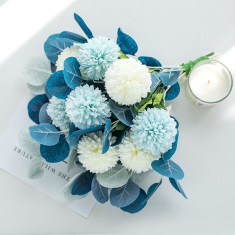 Fleurs artificielles méditerranéennes, décorations de Bouquet Anti-Authentiques, Fleurs de Table, Fleurs artificielles, Fleurs décoratives--blau (1/5)