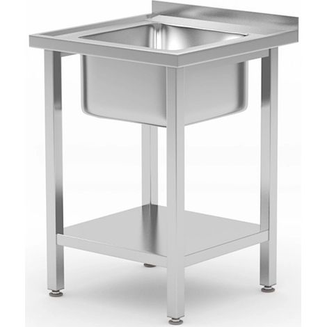 Table d'évier avec étagère, vissée - 60x60xH89 cm - Hendi