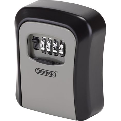 Draper KEY LOCKER 03387 Wall-Mounted Combination Lock Key Box with Secure Key Storage