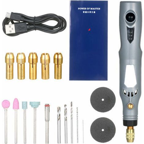 XVX Handheld Electrique Grinder Kit Outil Rotatif Power Rechargeable 3 En 1 Polisseuse Driller Moulin Pen Kit Machine Avec Micro Usb Cable 21Pcs Accessoires (1/5)