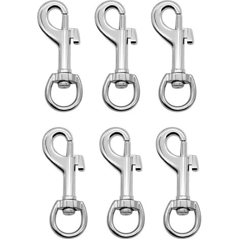 6 Mousquetons Pivotant Marine Acier Inoxydable Laisse Chien Attaches (1/5)
