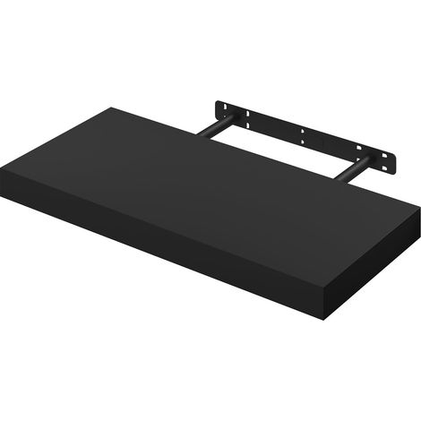 Wandregal – 1 Stück – FSC-zertifiziertes Holz, schwarz – platzsparende Aufbewahrung – Wohnzimmer, Küche, Badezimmer – 50 x 22,9 x 3,8 cm (1/5)