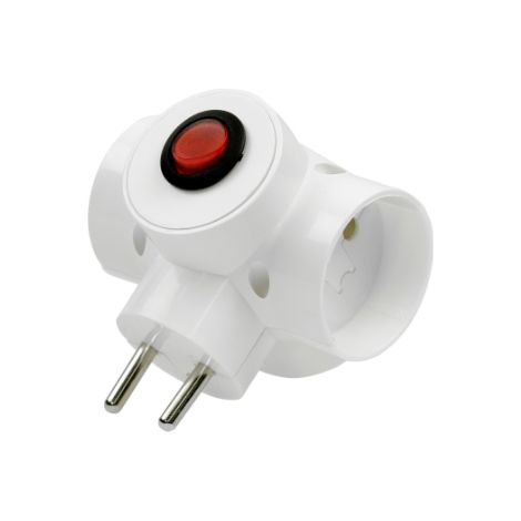 3-fach Steckdosenverteiler ohne Erdung und Schalter R-30W (BI)