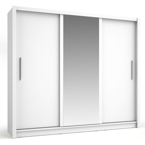 Schrank OZZULA mit 3 Schiebetüren und weißem Spiegel 248 cm
