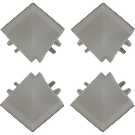 4x Connecteur angle intérieur rentrant jonction d'angle 90° pour profil décoratif bande d'étanchéité plinthe Raccordement Plan de travail Finition Cuisine Salle de bain Meuble Protection, en plastique (1/5)