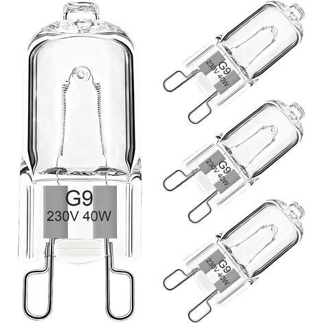 Lot de 4 Ampoules Halogènes G9 pour Four 40W 230V, Ampoules G9 pour Micro-ondes et Four, Résistantes à 500°C, pour Douilles G9, Éclairage à 360° pour Applications Domestiques et Professionnelles (1/5)