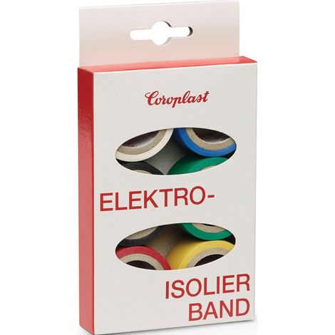 Coroplast 28839 28839 Kit nastri adesivi in PVC Blu, Giallo, Rosso, Nero, Bianco, Verde (L x L) 3 m x 19 mm 6 pz.