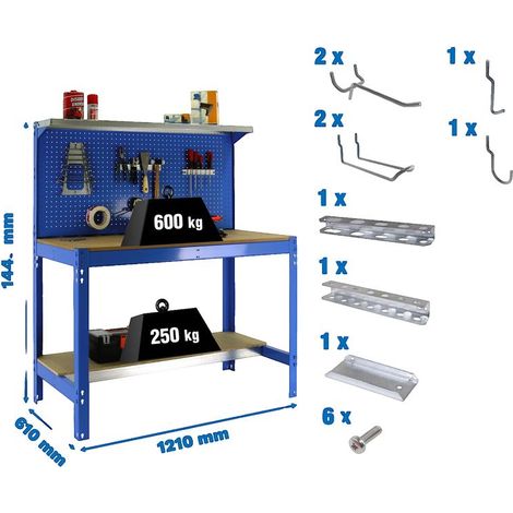 Simonrack Pack Simonwork BT3 1200 Bleu établi sans vis