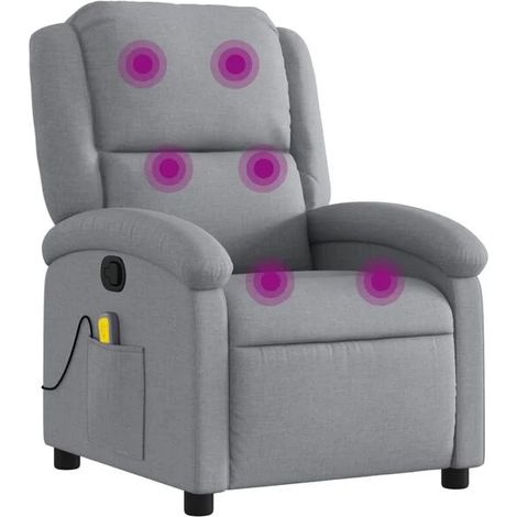 Chaise longue de massage en tissu gris clair – Lit de relaxation ergonomique avec dossier réglable, idéale pour spa, salon ou chambre (1/5)