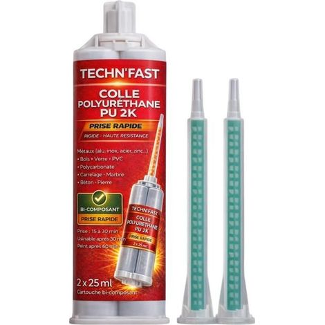 Colle Polyuréthane Bi-Composant PU 2K Haute Résistance – Prise Rapide – 50 ml