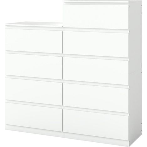 Kommode Weiß 9 Schubladen 120cm Modernes Sideboard für Schlafzimmer & Wohnzimmer (1/5)