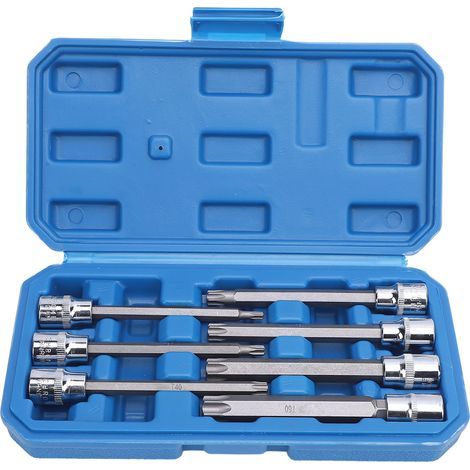 Ortviai Douilles Torx Extra Long 3/8" – Set de 7 pièces T25 à T60, acier CRV, longueur 110 mm (1/5)