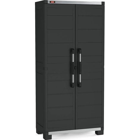 Keter – Armoire d'atelier haute XL 188cm – 3 étagères réglables – Capacité 45kg – Construction plastique et métal – Pour garage et atelier (1/10)