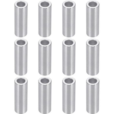 Rondelles en Aluminium M6, 12pcs Entretoise Métallique à Vis Ronde, Rondelle Plate pour Vis Tige Écrous Boulons, Bague d'Écartement en Métal 6.2mm ID x 10mm OD x 30mm Hauteur (1/5)