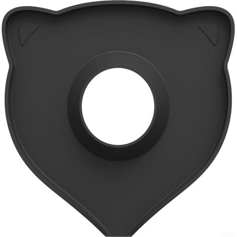Robinet en silicone pour tapis de prévention des éclaboussures avec contour distinctif en forme de chat et bord(noir) (1/5)