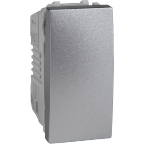 Bouton-poussoir Unica à fermeture 10A connexion rapide 1 module aluminium (MGU3.106.30)