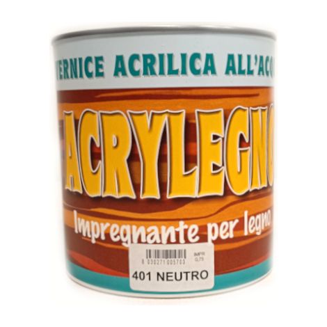 Vernice acrilica impregnante Acrylegno 401 Neutro 750ml legno esterno interno