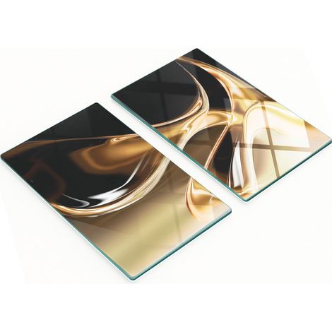 Taglieri decorativi in vetro per snack, colore oro liquido, 2x30x52 cm (1/5)