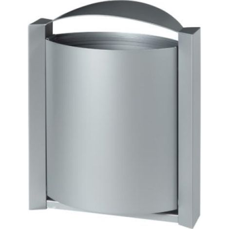 Corbeille murale Arkea - 40l - gris métal - RAL 9006 (1/3)