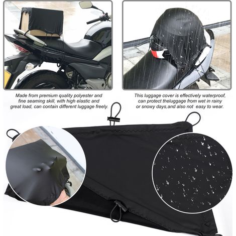 Housse d'étagère arrière de moto, support de siège de coffre, étanche, élastique, pour garder les articles en sécurité (noir) M/L (1/5)