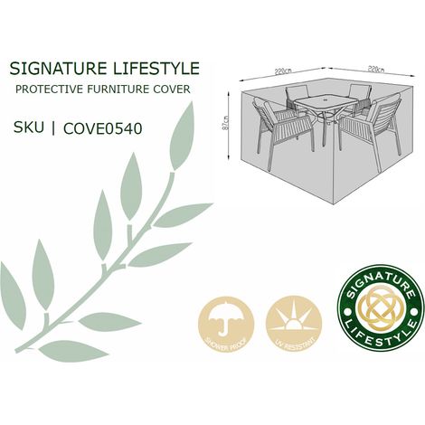Signature Weave Bettina Edwina 4 Seater Square Dining Table Furniture Set Cover (1/2)