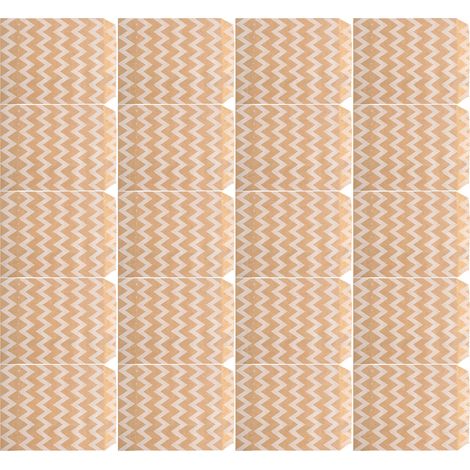 Lot de 25 sachets alimentaires pliables en papier kraft pour bonbons, noix, biscuits et autres en-cas. Motif ondulé.