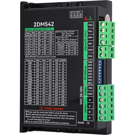 Contrôleur de moteur pas à pas biphasé numérique 2DM542, tension d'entrée 20-50 V CC (1/5)