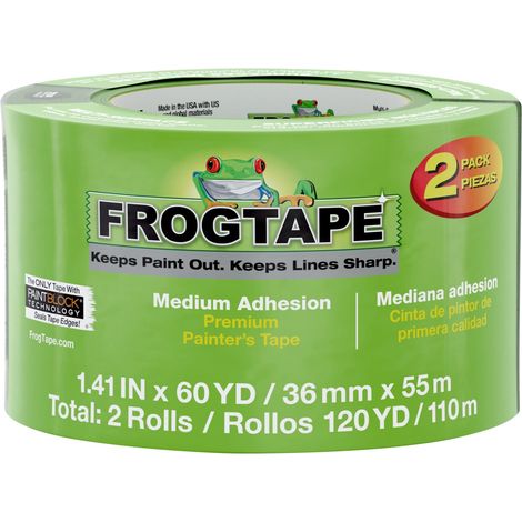 Premium FrogTape Multi-Surface Painter's Tape, 36mm x 55m, 2-Pack - Ideal for Precise Edging and Clean Lines