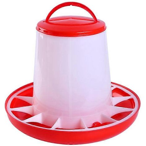 Distributeur automatique d'aliments pour poules suspendu avec anse, 6 kg, mangeoire en plastique pour volailles. (1/4)