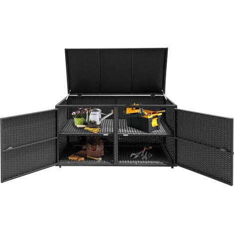 Outdoor PE Wicker Storage Box 330L Garden Patio Storage Container
