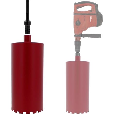 Diamantbohrkrone Ø 200 mm mit Adapter für Bohrmaschine und SDS-max-Bohrhammer