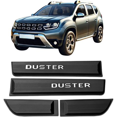 Bandes de protection de porte pour Dacia Duster 2018-2024, lettres argentées (1/5)
